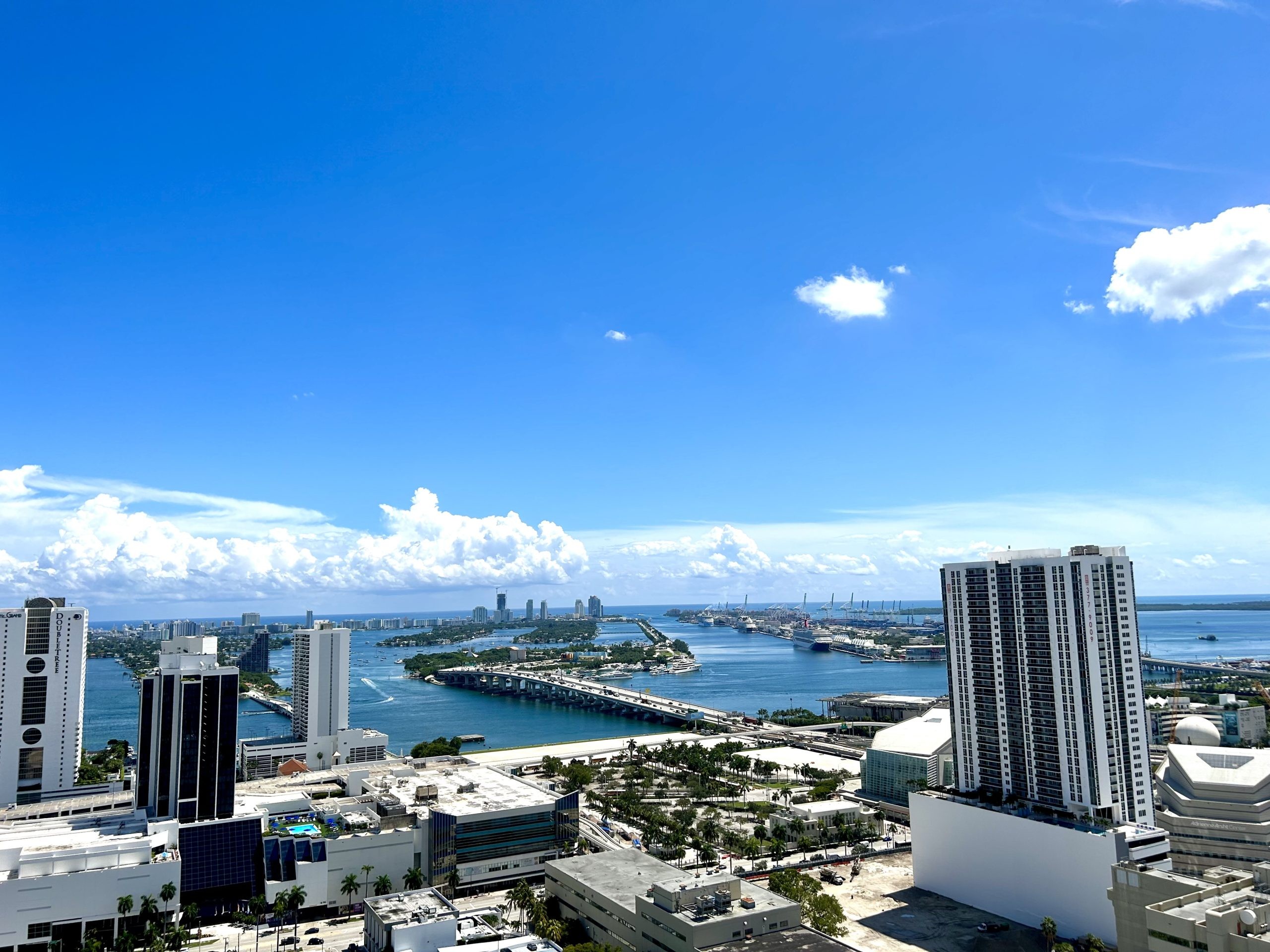 Downtown Miami towers beside Biscayne Bay